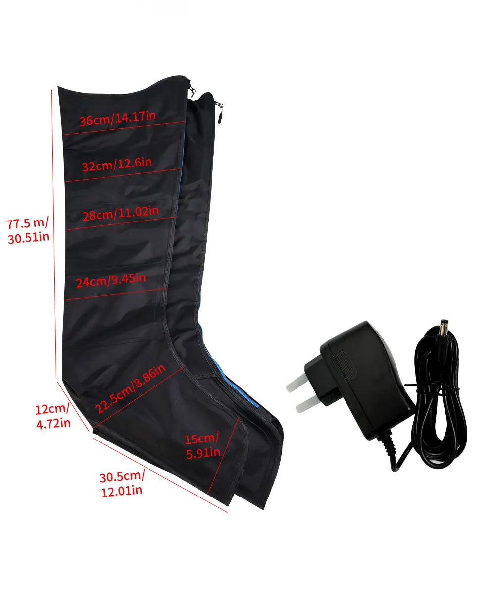 Air Compression Leg Recovery Massage Boots Cordless 5Chamber Rechargeable Massager for Athletes to Relax Muscles After Exercise