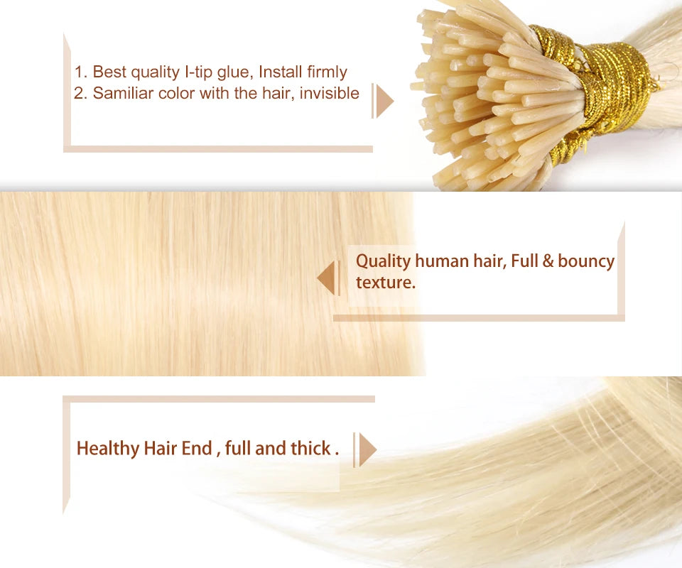 Brown Human Hair Extensions for Women Straight ITIP Hair Externsion Human Hair 50 Strands Human Fusion Hair Keratin Capsule Hair