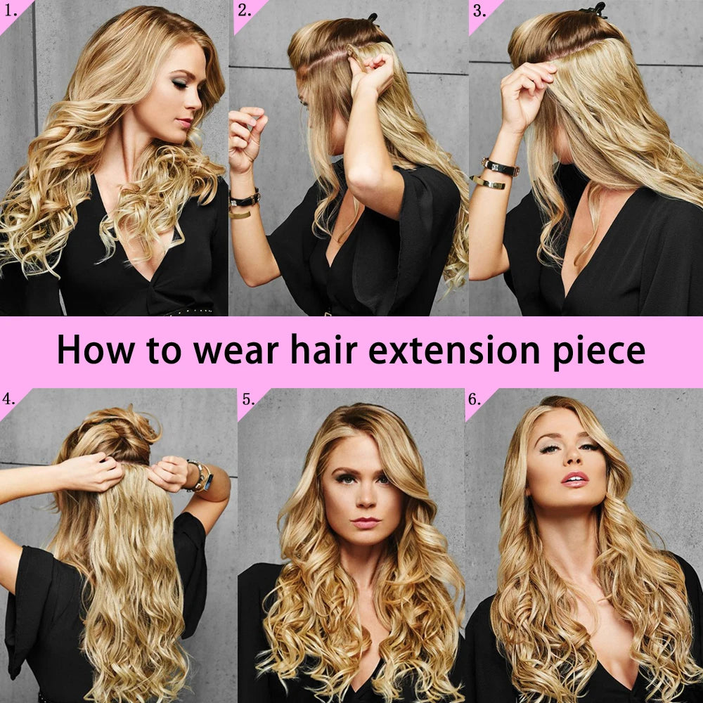 80cm Synthetic Hair Extensions Hairpiece 5 Clips Long Straight Heat Resistant Hair Piece Black Brown Blonde Hairstyle