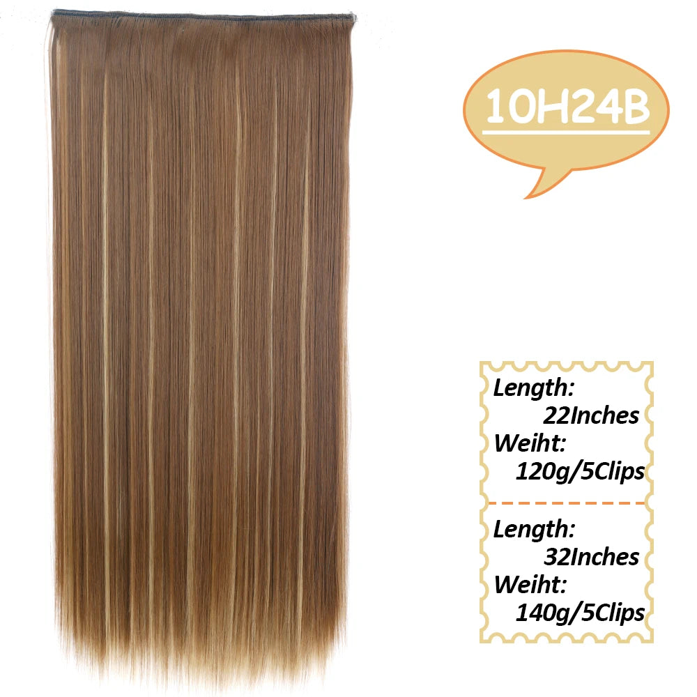 80cm Synthetic Hair Extensions Hairpiece 5 Clips Long Straight Heat Resistant Hair Piece Black Brown Blonde Hairstyle