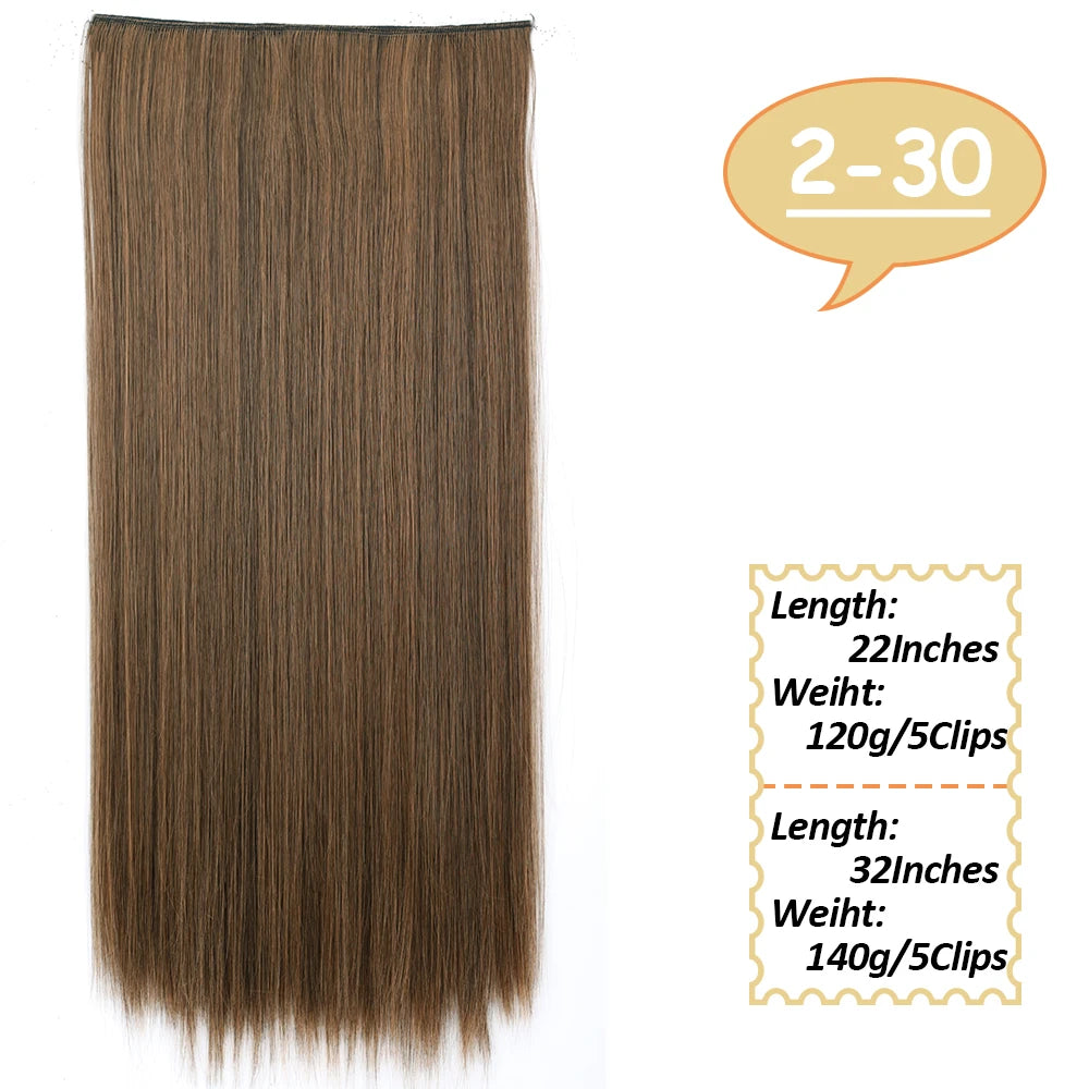 80cm Synthetic Hair Extensions Hairpiece 5 Clips Long Straight Heat Resistant Hair Piece Black Brown Blonde Hairstyle