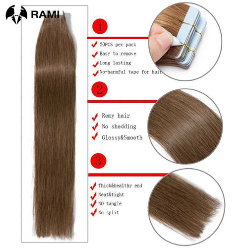 100% Human Hair Tap In Extensions 12-26 Inch Straight Hair Wefts For Long Lasting Curls Mix Color Blonde #613