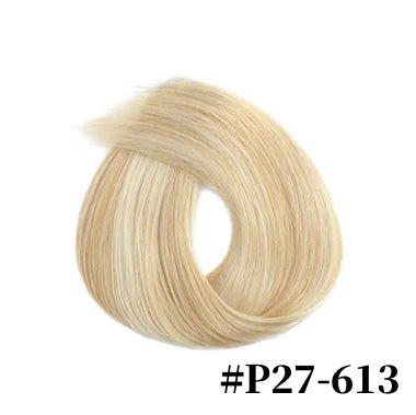 100% Human Hair Tap In Extensions 12-26 Inch Straight Hair Wefts For Long Lasting Curls Mix Color Blonde #613