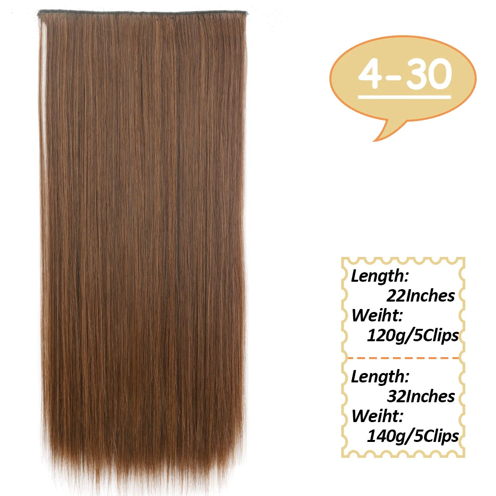 80cm Synthetic Hair Extensions Hairpiece 5 Clips Long Straight Heat Resistant Hair Piece Black Brown Blonde Hairstyle