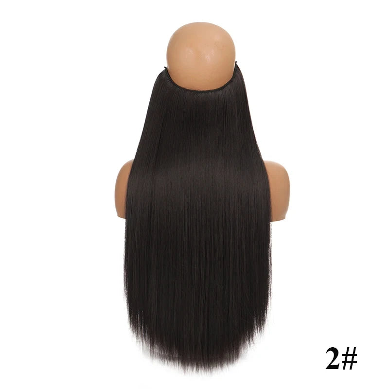 Fish Line Hair Extension Piece Length (40cm 50cm 60cm) Straight Hair Curly Hair Daily Wear Suitable for All Women