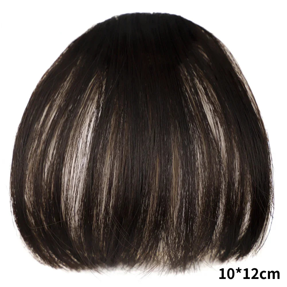 Synthetic Air Bangs Hair Clip-In Extension Heat Resistant Invisible Hairpiece Women Natural Black Bangs Hair Clip Hair Extension