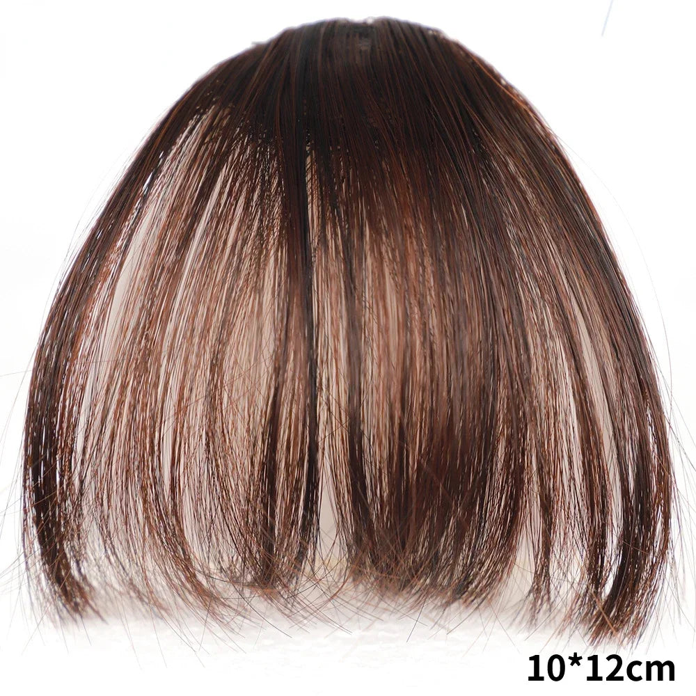 Synthetic Air Bangs Hair Clip-In Extension Heat Resistant Invisible Hairpiece Women Natural Black Bangs Hair Clip Hair Extension