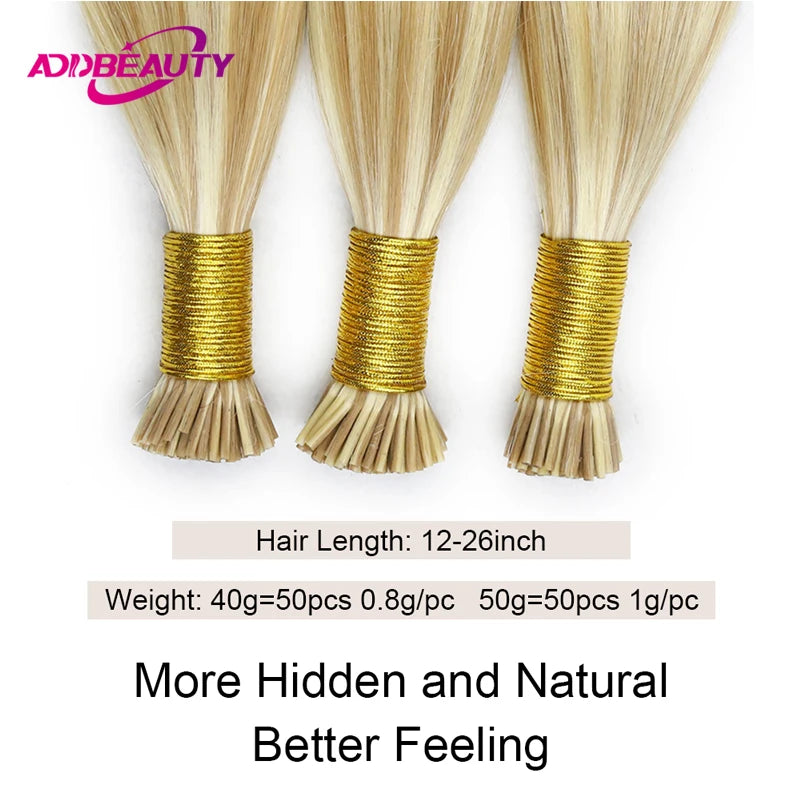 Brown Human Hair Extensions for Women Straight ITIP Hair Externsion Human Hair 50 Strands Human Fusion Hair Keratin Capsule Hair