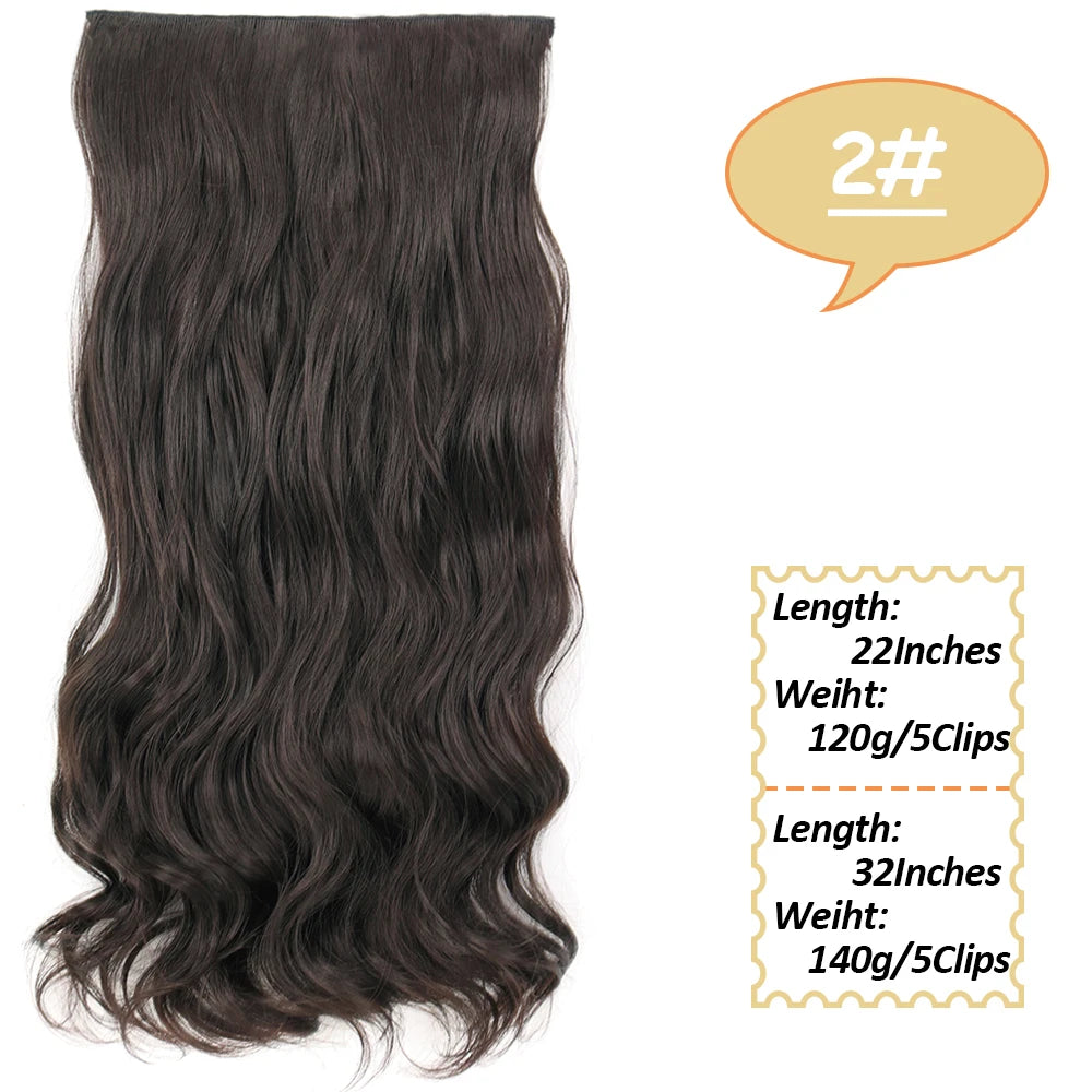 80cm Synthetic Hair Extensions Hairpiece 5 Clips Long Straight Heat Resistant Hair Piece Black Brown Blonde Hairstyle