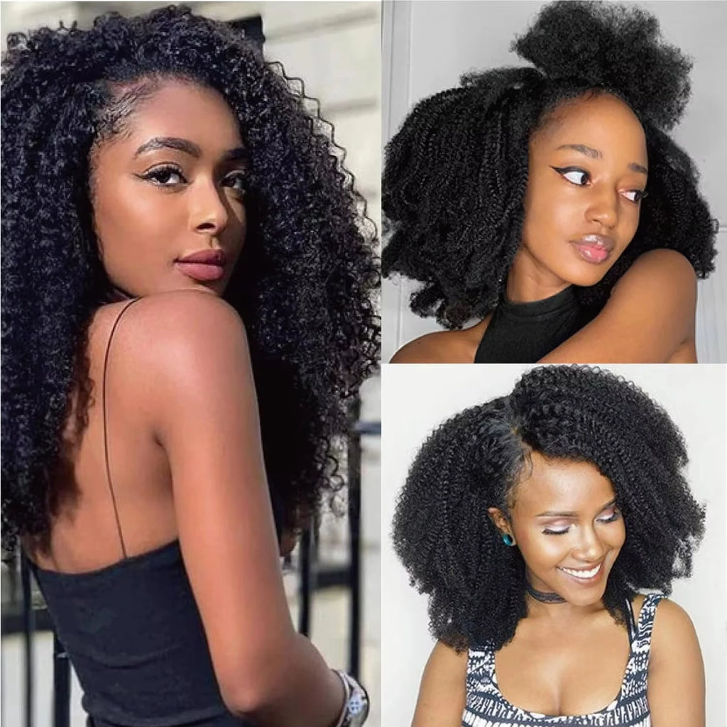 Afro Kinky Curly Clip-in Hair Extensions Real Human Hair Brazilian Remy Clips In Afro Hair for Women Hair Extensions