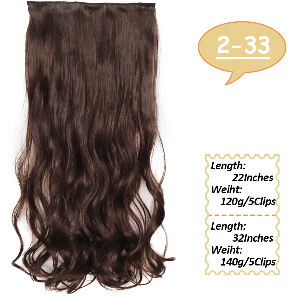 80cm Synthetic Hair Extensions Hairpiece 5 Clips Long Straight Heat Resistant Hair Piece Black Brown Blonde Hairstyle