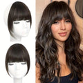 Hair Bangs Clip-in Extensions Fringe Fake Hair Wigs Synthetic Toupee Hairpiece with Sideburns DIY Elegant Women Hair Accessories