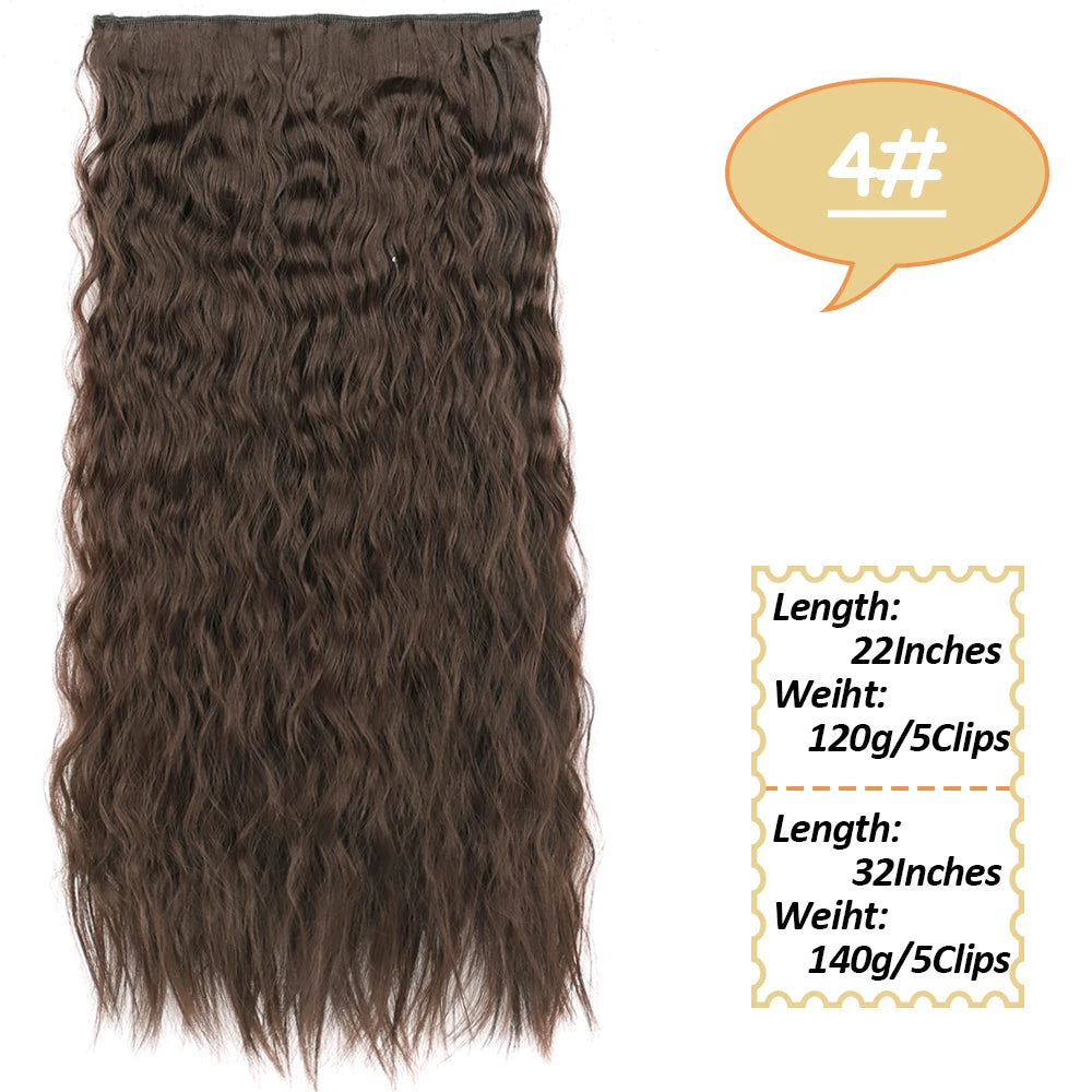 80cm Synthetic Hair Extensions Hairpiece 5 Clips Long Straight Heat Resistant Hair Piece Black Brown Blonde Hairstyle