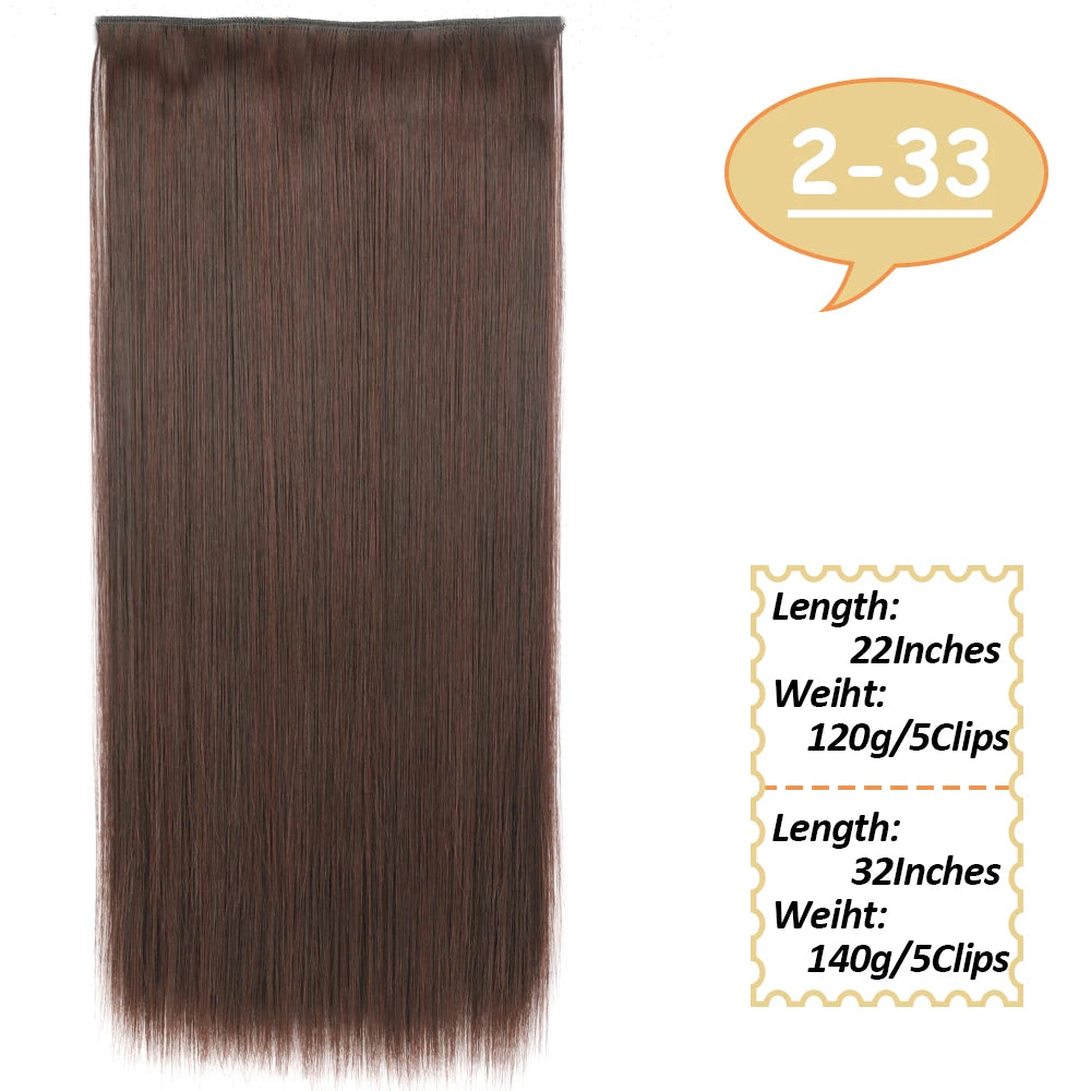 80cm Synthetic Hair Extensions Hairpiece 5 Clips Long Straight Heat Resistant Hair Piece Black Brown Blonde Hairstyle