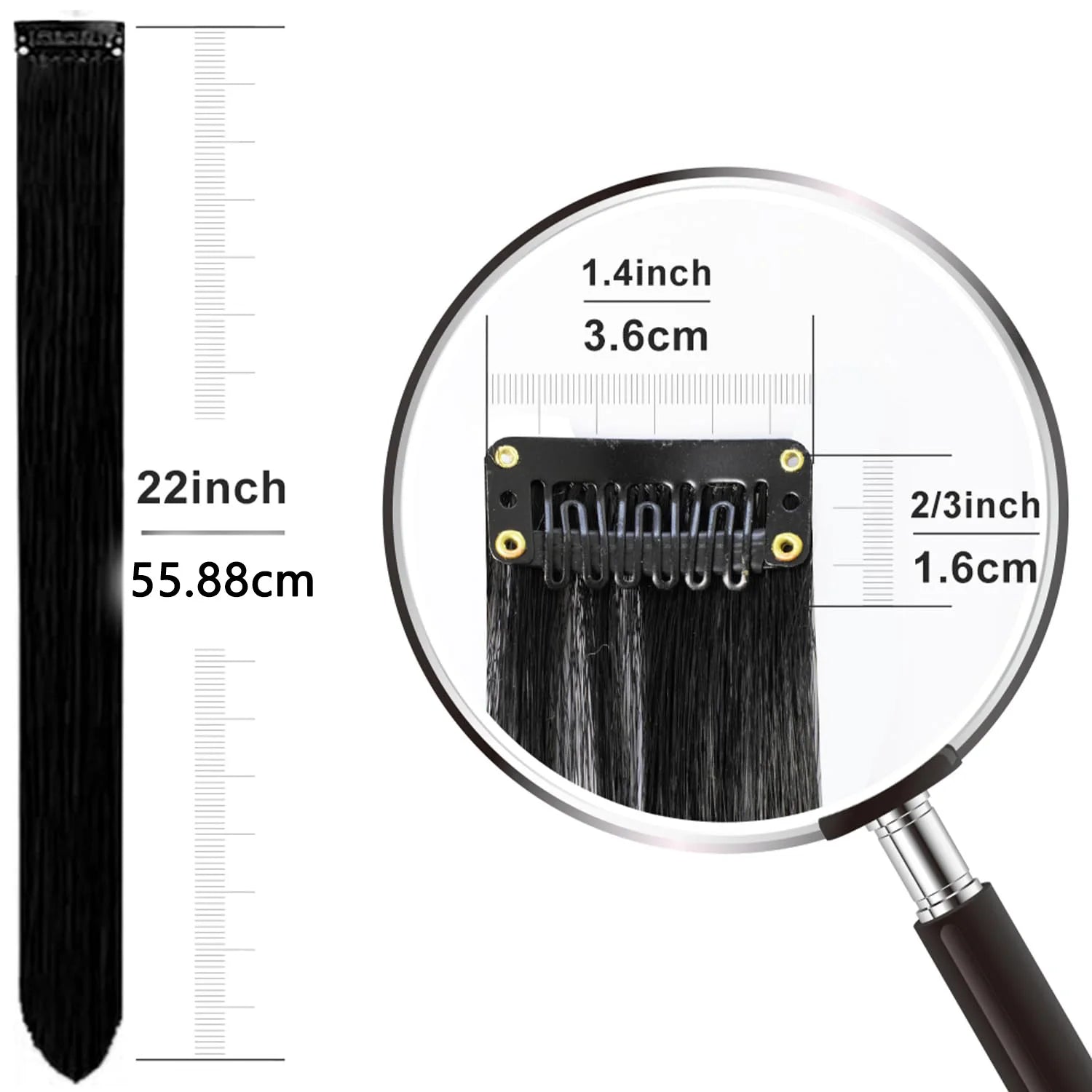 Colored Clip in Hair Extensions for Women & Men - 22" Synthetic Multi-Color Straight Hair Extensions with Vibrant Gradient Color