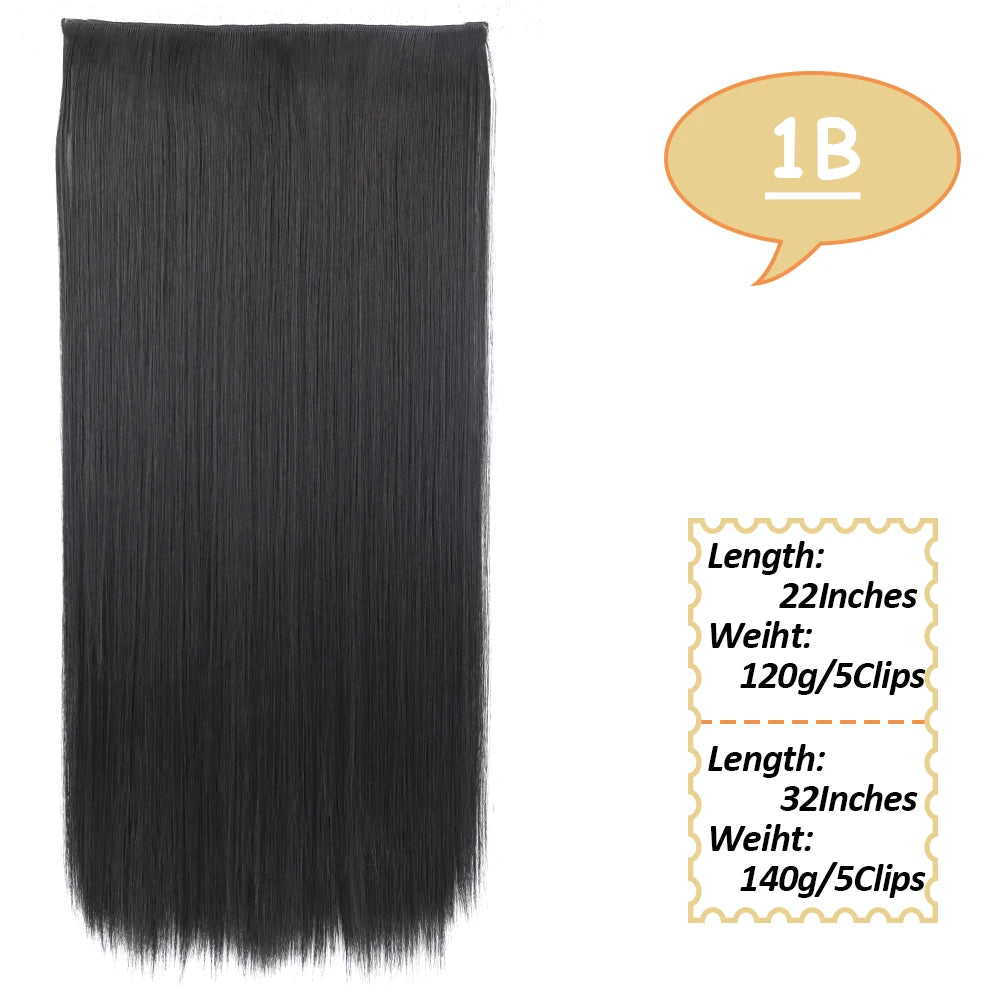 80cm Synthetic Hair Extensions Hairpiece 5 Clips Long Straight Heat Resistant Hair Piece Black Brown Blonde Hairstyle