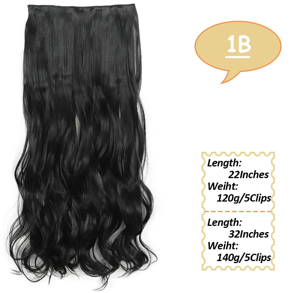 80cm Synthetic Hair Extensions Hairpiece 5 Clips Long Straight Heat Resistant Hair Piece Black Brown Blonde Hairstyle