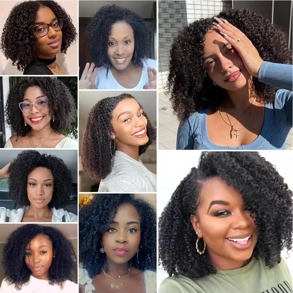 Afro Kinky Curly Clip-in Hair Extensions Real Human Hair Brazilian Remy Clips In Afro Hair for Women Hair Extensions