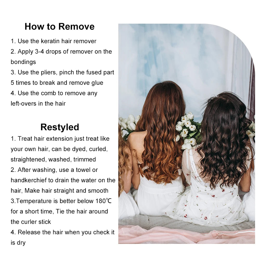 Brown Human Hair Extensions for Women Straight ITIP Hair Externsion Human Hair 50 Strands Human Fusion Hair Keratin Capsule Hair