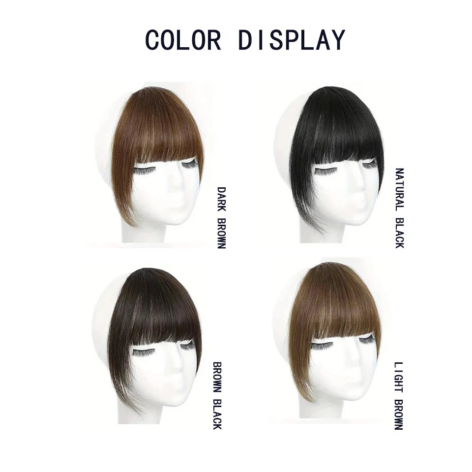 Hair Bangs Clip-in Extensions Fringe Fake Hair Wigs Synthetic Toupee Hairpiece with Sideburns DIY Elegant Women Hair Accessories