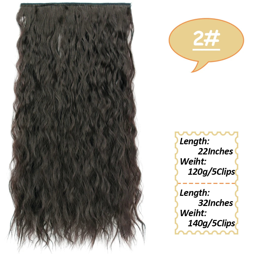 80cm Synthetic Hair Extensions Hairpiece 5 Clips Long Straight Heat Resistant Hair Piece Black Brown Blonde Hairstyle