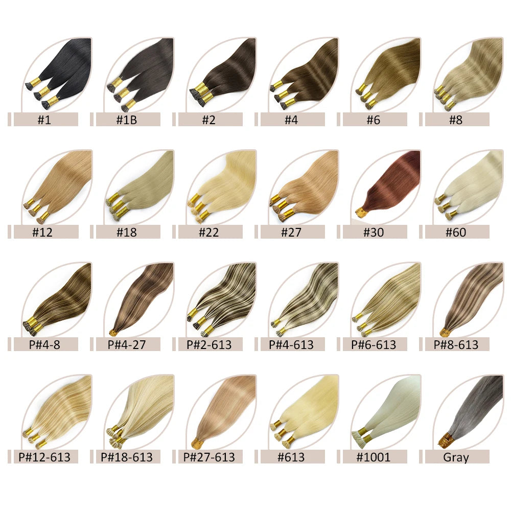 Brown Human Hair Extensions for Women Straight ITIP Hair Externsion Human Hair 50 Strands Human Fusion Hair Keratin Capsule Hair