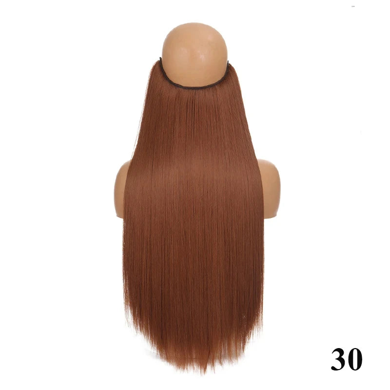 Fish Line Hair Extension Piece Length (40cm 50cm 60cm) Straight Hair Curly Hair Daily Wear Suitable for All Women