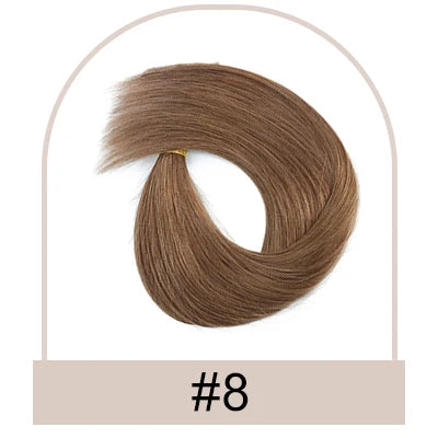 Brown Human Hair Extensions for Women Straight ITIP Hair Externsion Human Hair 50 Strands Human Fusion Hair Keratin Capsule Hair