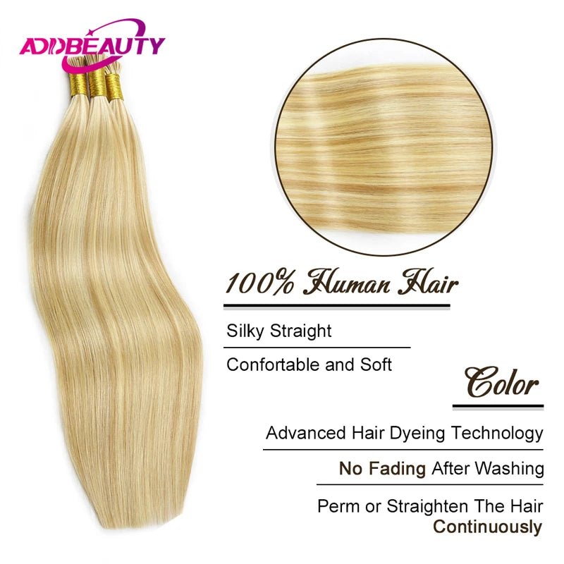 Brown Human Hair Extensions for Women Straight ITIP Hair Externsion Human Hair 50 Strands Human Fusion Hair Keratin Capsule Hair