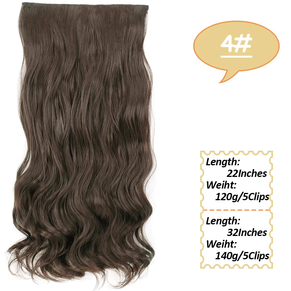 80cm Synthetic Hair Extensions Hairpiece 5 Clips Long Straight Heat Resistant Hair Piece Black Brown Blonde Hairstyle