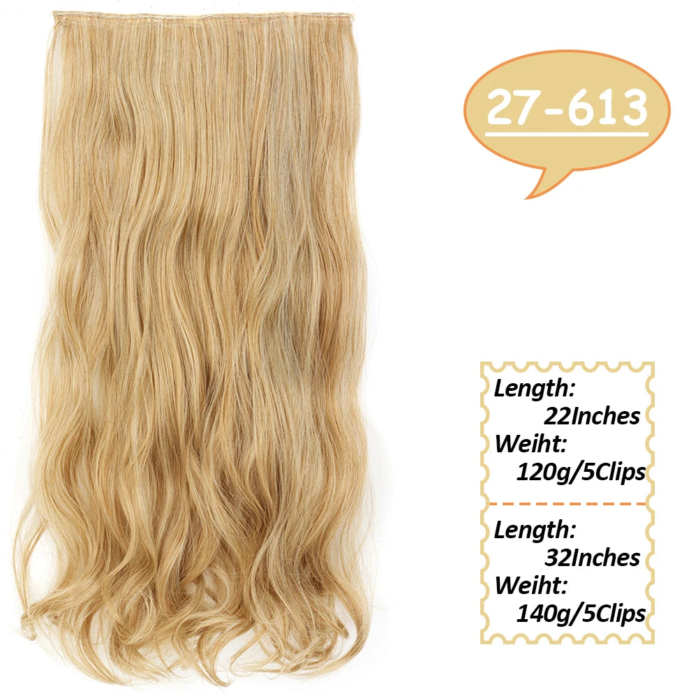 80cm Synthetic Hair Extensions Hairpiece 5 Clips Long Straight Heat Resistant Hair Piece Black Brown Blonde Hairstyle