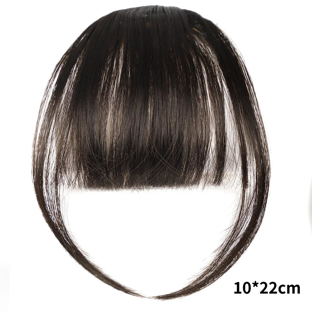 Synthetic Air Bangs Hair Clip-In Extension Heat Resistant Invisible Hairpiece Women Natural Black Bangs Hair Clip Hair Extension