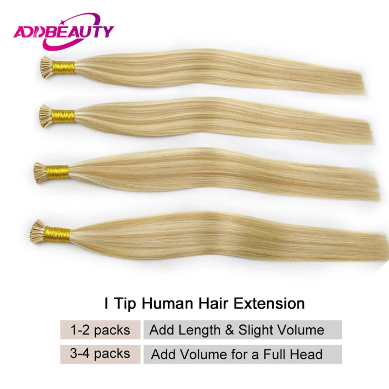Brown Human Hair Extensions for Women Straight ITIP Hair Externsion Human Hair 50 Strands Human Fusion Hair Keratin Capsule Hair