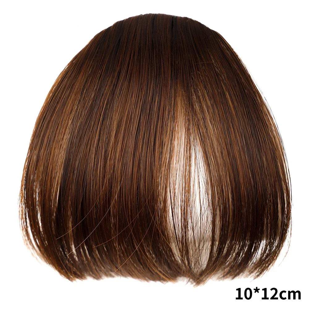 Synthetic Air Bangs Hair Clip-In Extension Heat Resistant Invisible Hairpiece Women Natural Black Bangs Hair Clip Hair Extension