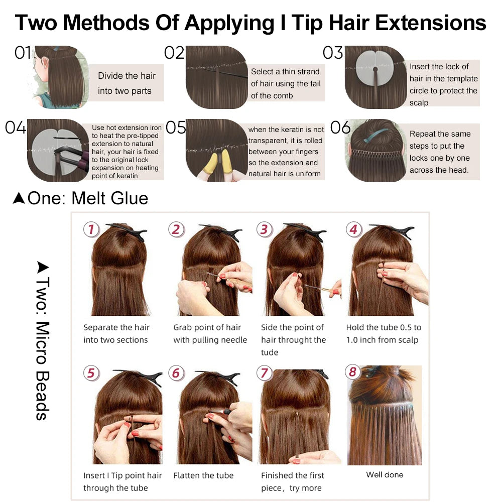 Brown Human Hair Extensions for Women Straight ITIP Hair Externsion Human Hair 50 Strands Human Fusion Hair Keratin Capsule Hair