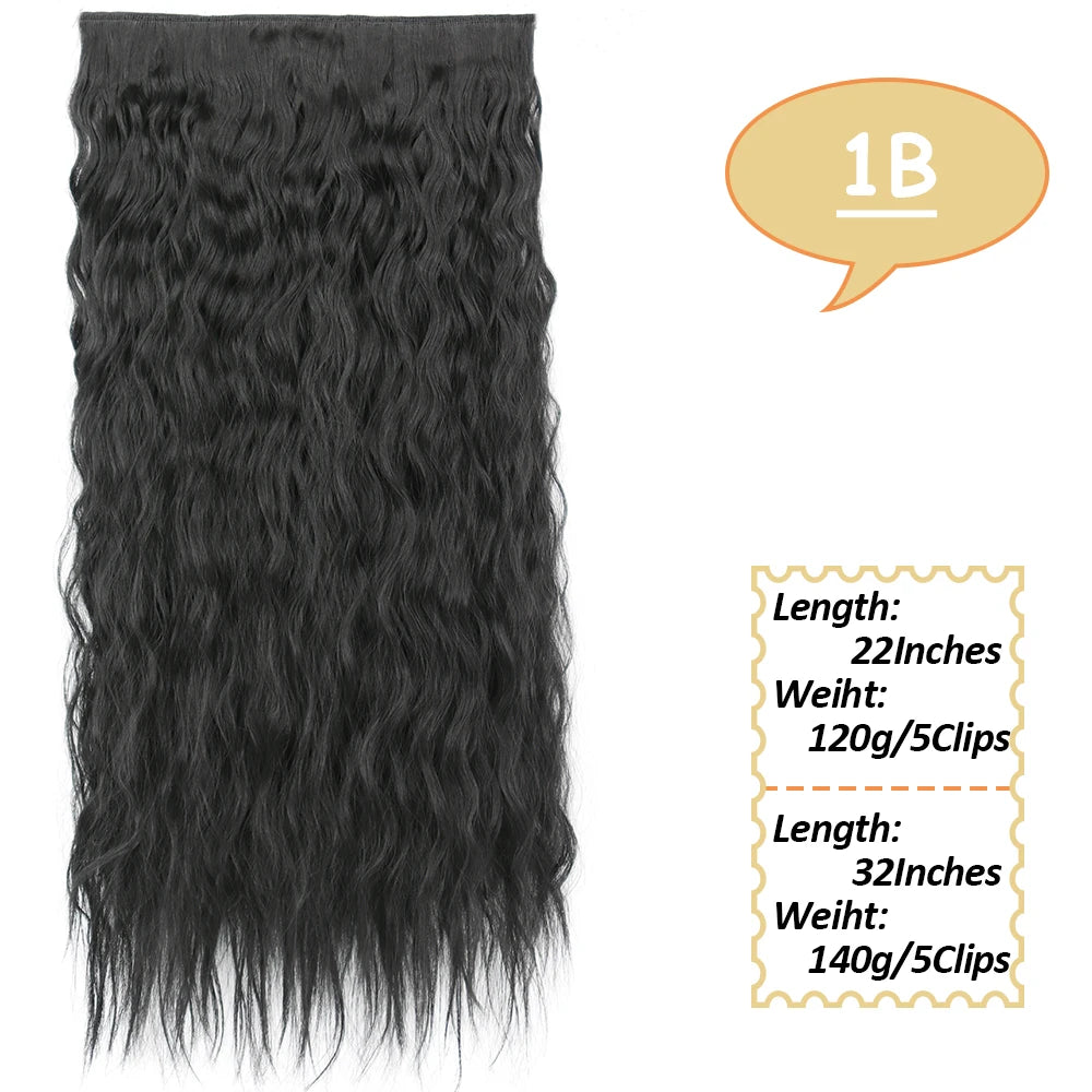 80cm Synthetic Hair Extensions Hairpiece 5 Clips Long Straight Heat Resistant Hair Piece Black Brown Blonde Hairstyle