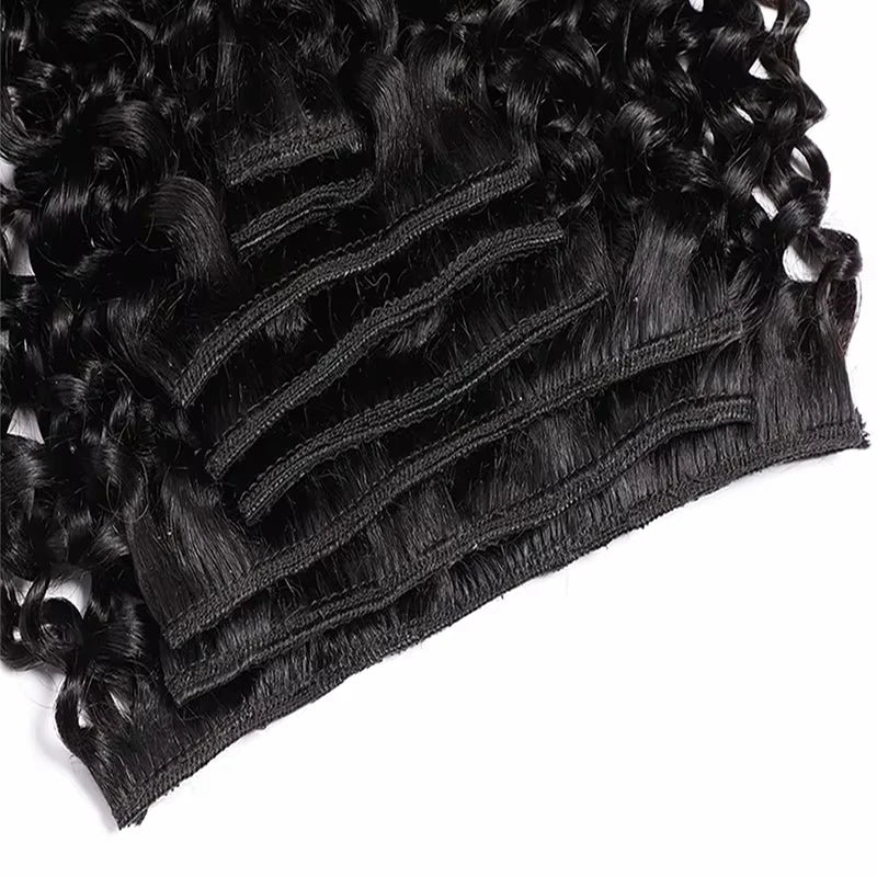 Afro Kinky Curly Clip-in Hair Extensions Real Human Hair Brazilian Remy Clips In Afro Hair for Women Hair Extensions