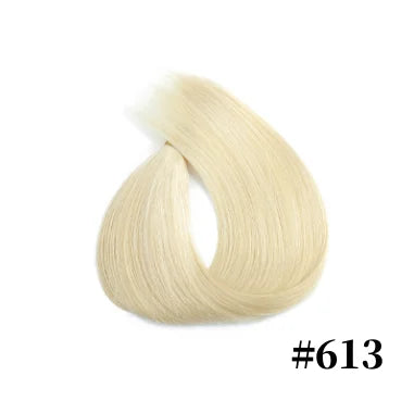 100% Human Hair Tap In Extensions 12-26 Inch Straight Hair Wefts For Long Lasting Curls Mix Color Blonde #613