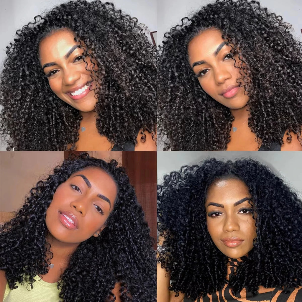 Afro Kinky Curly Clip-in Hair Extensions Real Human Hair Brazilian Remy Clips In Afro Hair for Women Hair Extensions